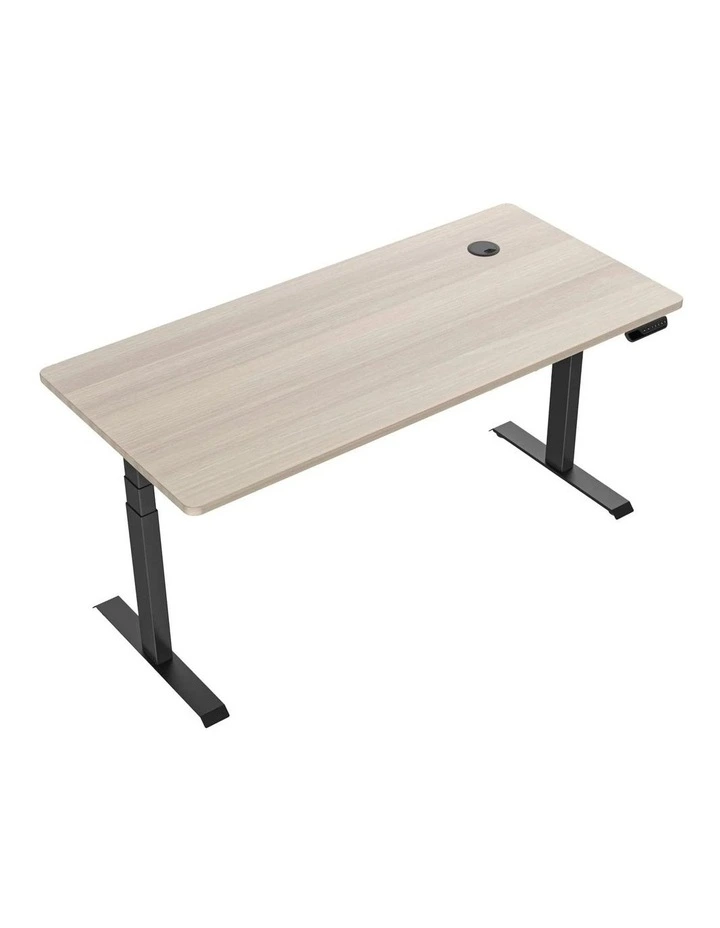 MARLO Single Workstation with Lift 1.6M - Oak & Black image 3