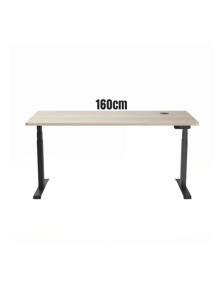 MARLO Single Workstation with Lift 1.6M - Oak & Black image 4