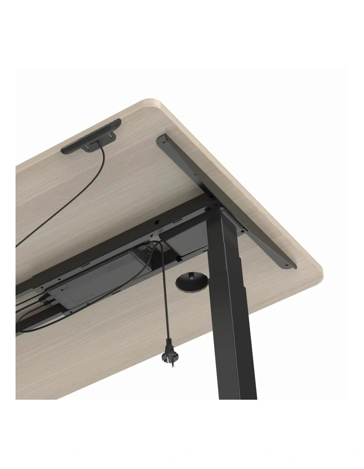 MARLO Single Workstation with Lift 1.6M - Oak & Black image 6