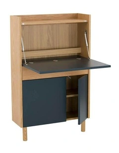 BARTON Study Desk 71cm - Blue & Natural