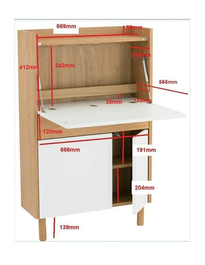 BARTON Study Desk 71cm - Blue & Natural image 4