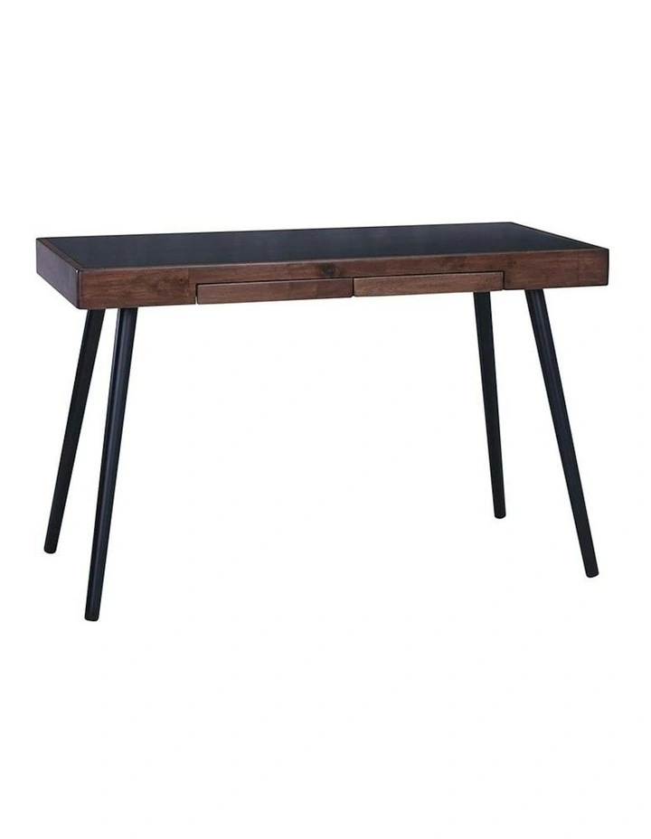 RETH Study Desk 120cm - Walnut & Black image 1