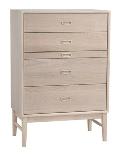HAYTON Tall Sideboard 70cm - White Oak