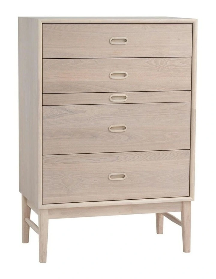 HAYTON Tall Sideboard 70cm - White Oak image 1