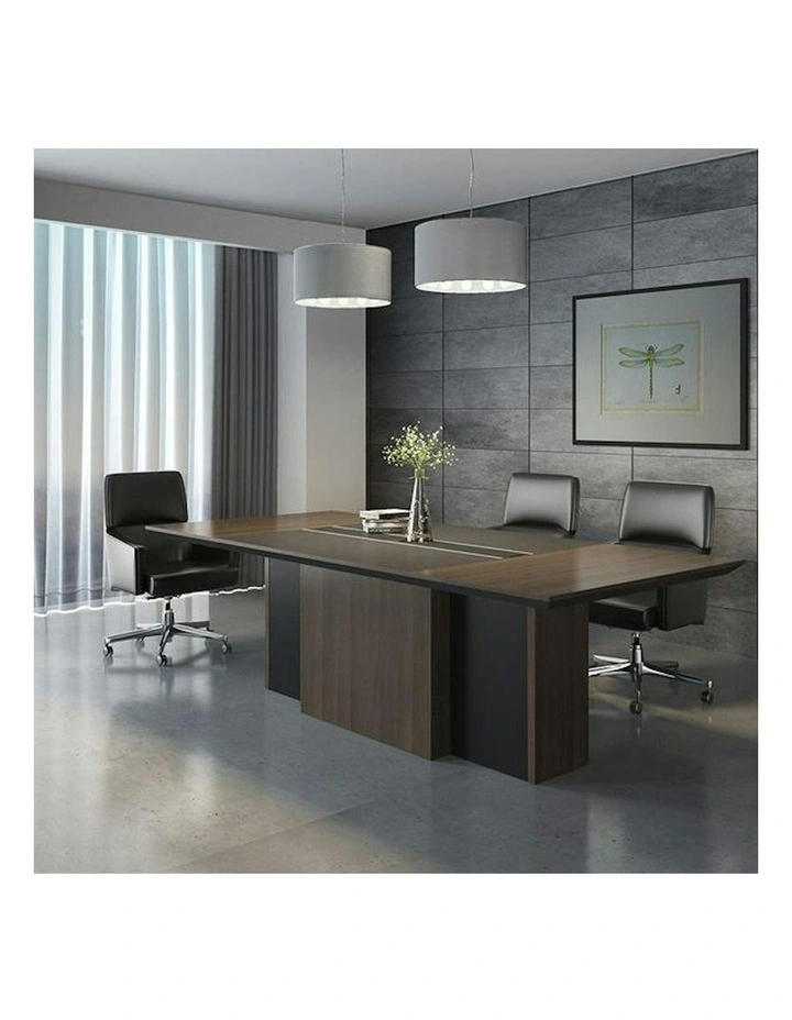 CARTER Boardroom Table  2.4M - Coffee & Grey image 2