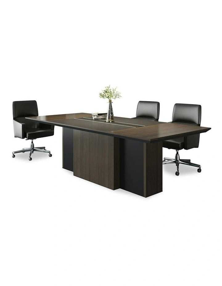 CARTER Boardroom Table  2.4M - Coffee & Grey image 3