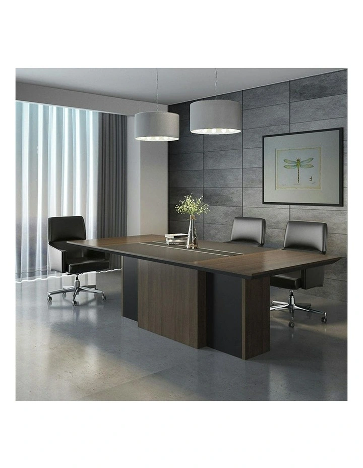 CARTER Boardroom Table  2.4M - Coffee & Grey image 4