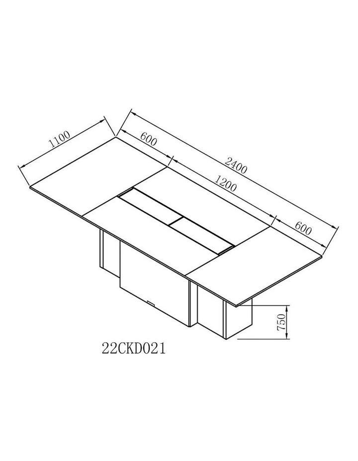 CARTER Boardroom Table  2.4M - Coffee & Grey image 6