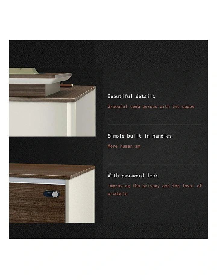 ANDERS Executive Desk Reversible Return 2.4M - Hazelnut & Beige image 3