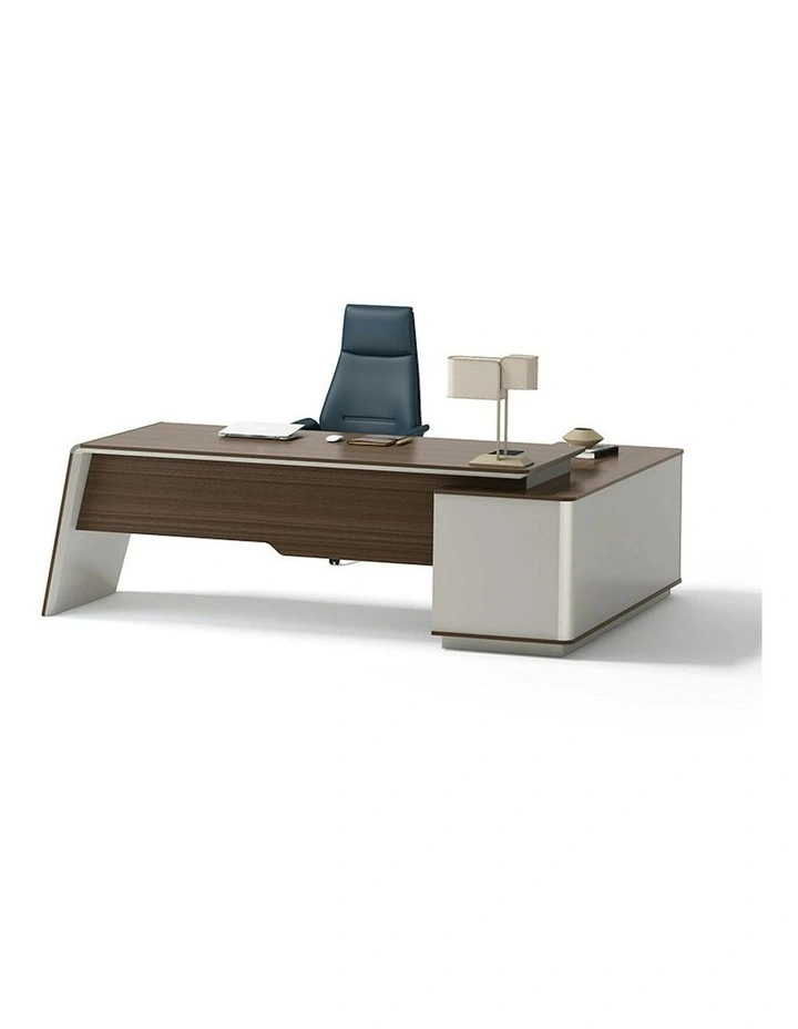 ANDERS Executive Desk Reversible Return 2.4M - Hazelnut & Beige image 4