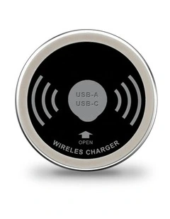 In Desk Wireless Charging and USB Cable Cubby Management Dock