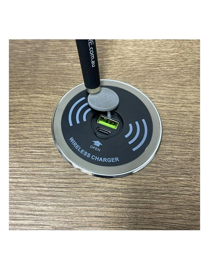 In Desk Wireless Charging and USB Cable Cubby Management Dock image 6