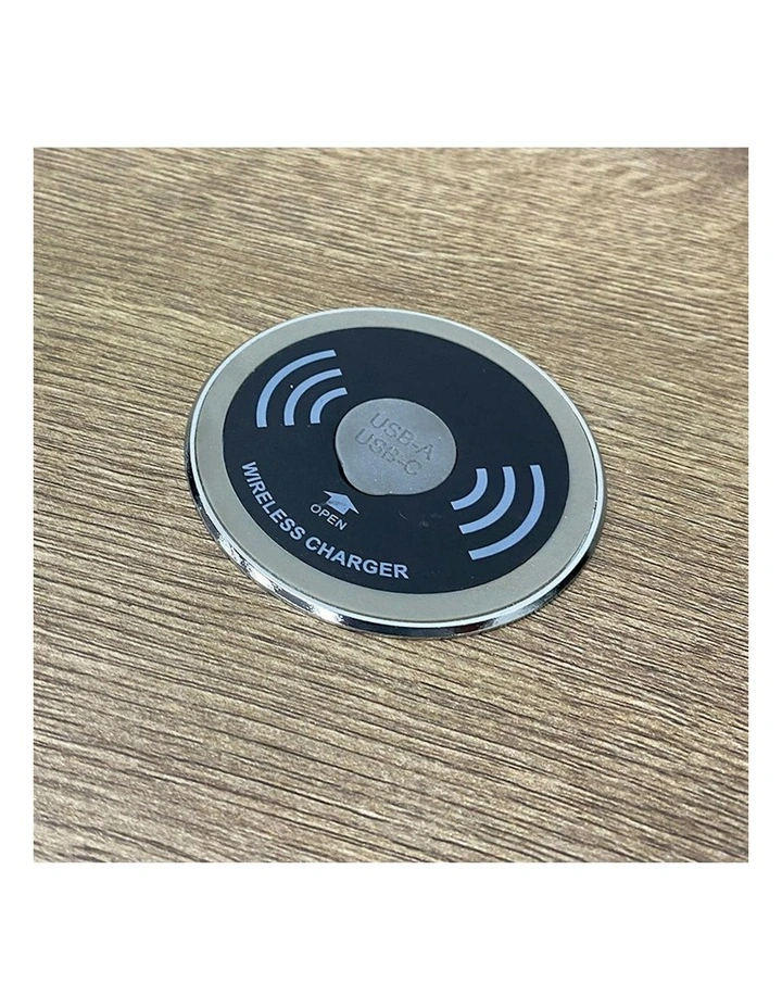 In Desk Wireless Charging and USB Cable Cubby Management Dock image 7