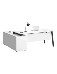 ASPEN Executive Desk Reversible 220-240cm - White & Black