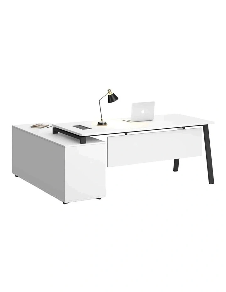 ASPEN Executive Desk Reversible 220-240cm - White & Black image 1