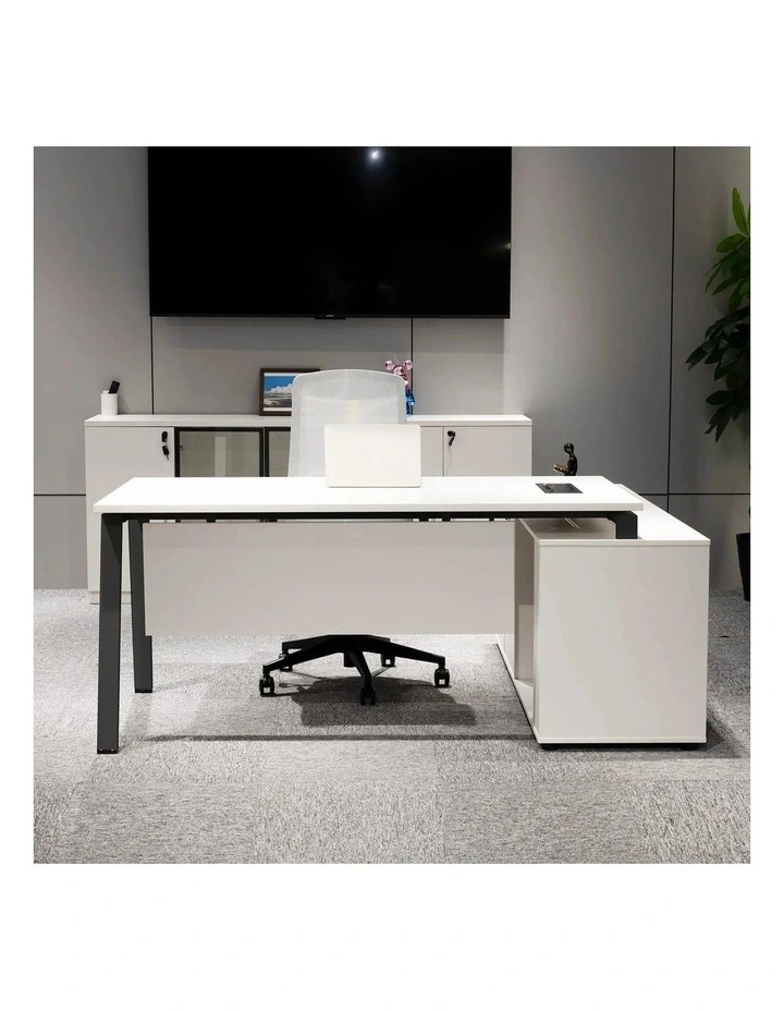 ASPEN Executive Desk Reversible 220-240cm - White & Black image 3