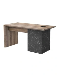 LOGAN Executive Desk Reversible 180cm - Warm Oak & Black