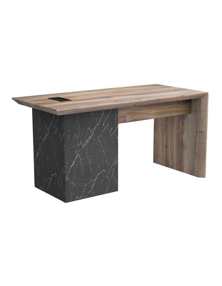 LOGAN Executive Desk Reversible 180cm - Warm Oak & Black image 2