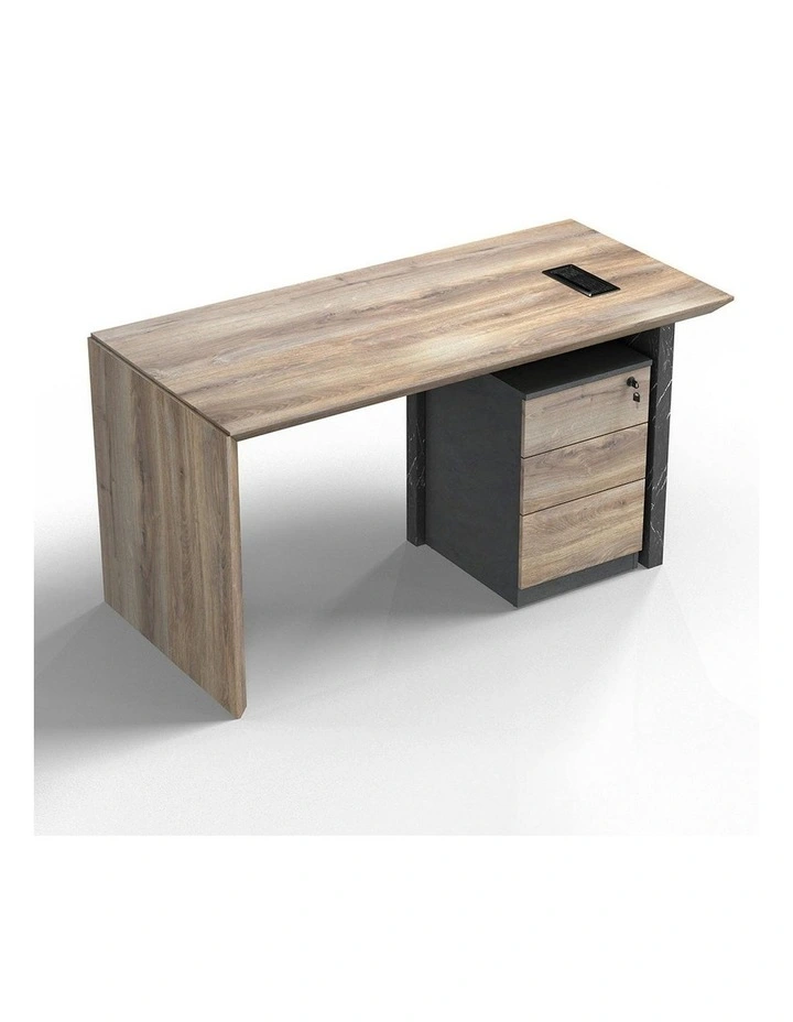 LOGAN Executive Desk Reversible 180cm - Warm Oak & Black image 6