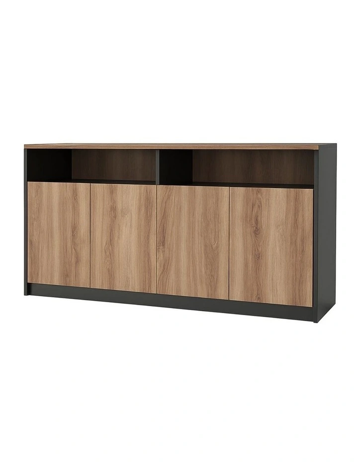 ARTO Credenza Cabinet 157cm - Warm Oak & Black image 1