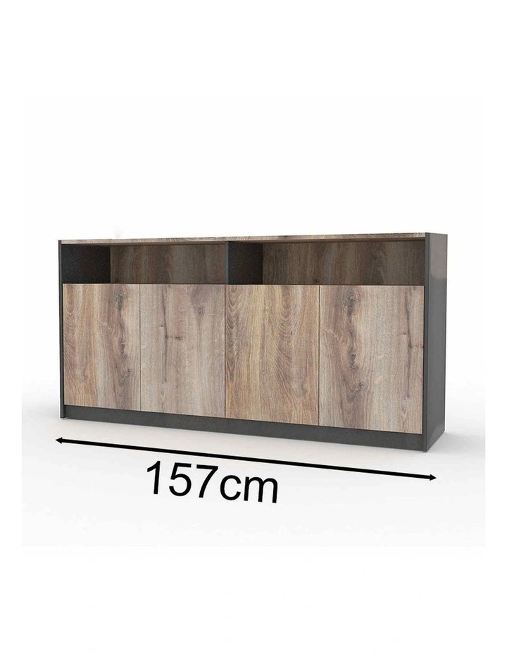 ARTO Credenza Cabinet 157cm - Warm Oak & Black image 5