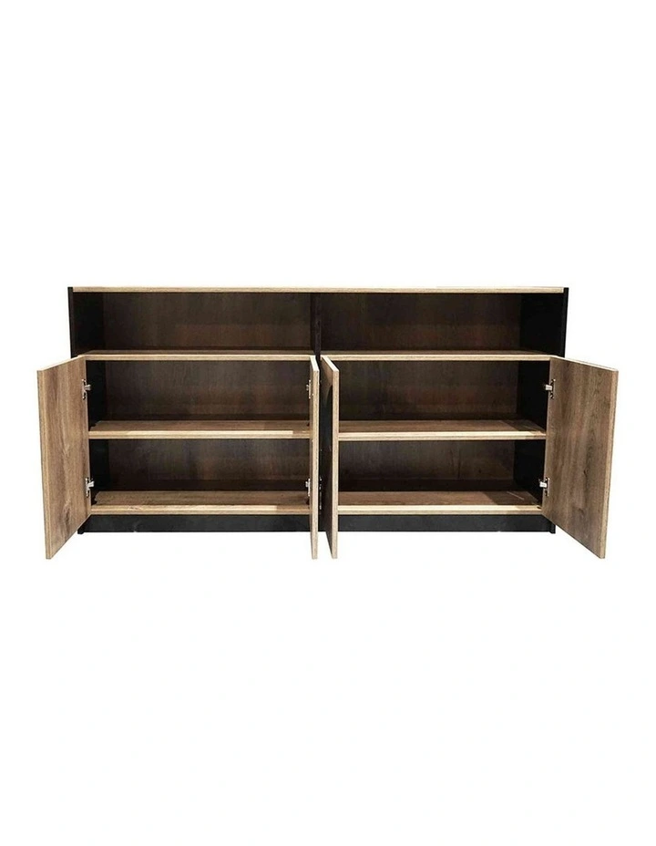 ARTO Credenza Cabinet 157cm - Warm Oak & Black image 6