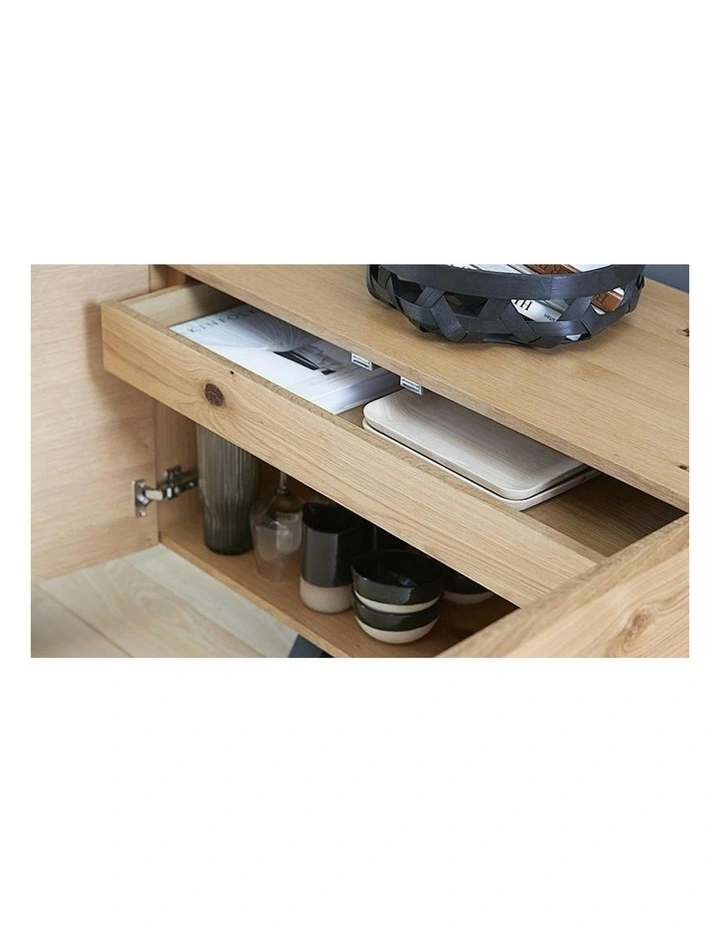 OLIVETO Sideboard Buffet 200cm - Brown & Black image 3