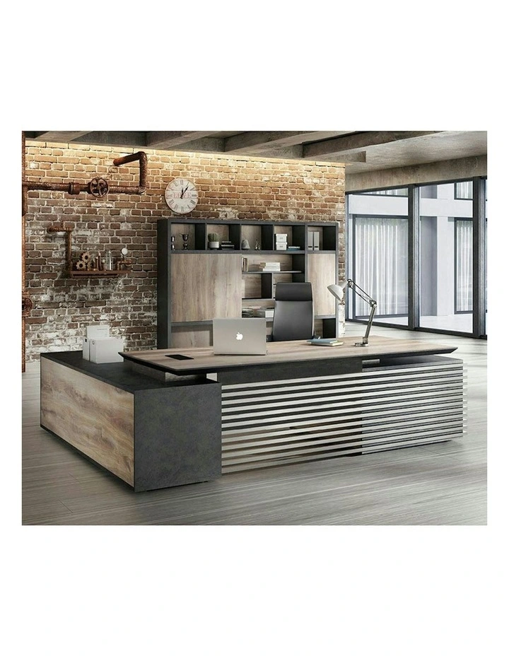 PHOENIX 2.0 - Sit Stand Electric Lift Executive Desk with Right Return 2.8m - Warm Oak & Black image 6