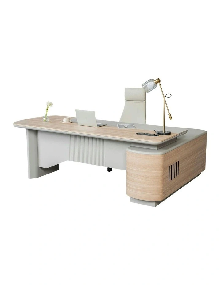 KELIAN  Reversible Executive Desk with Return 160-180cm - Oak image 1