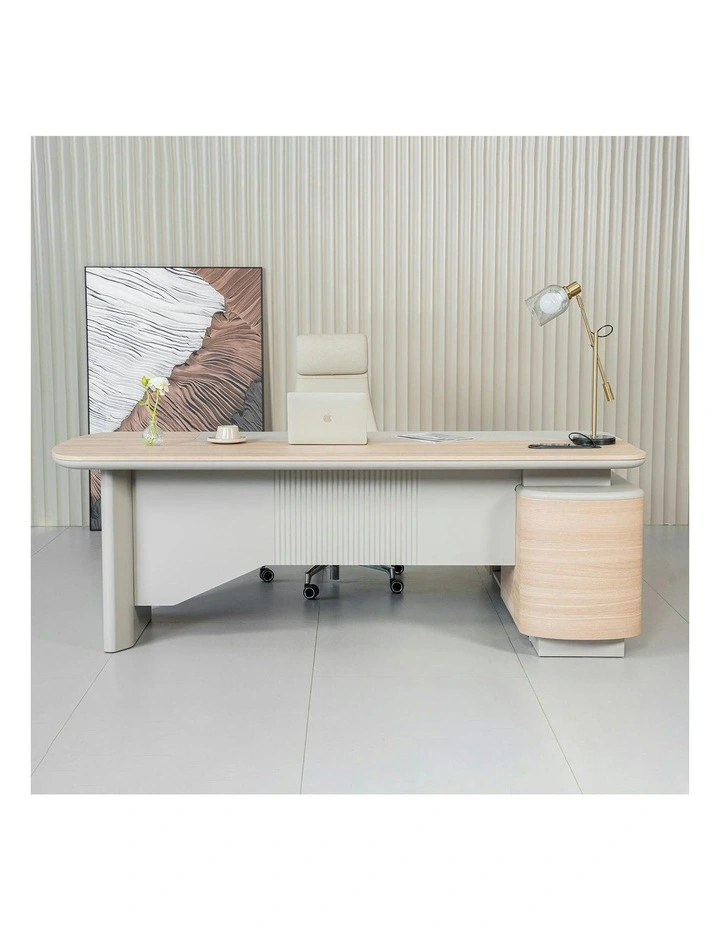 KELIAN  Reversible Executive Desk with Return 160-180cm - Oak image 2