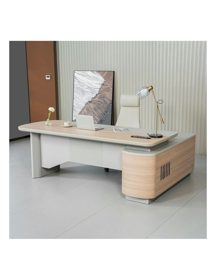 KELIAN  Reversible Executive Desk with Return 160-180cm - Oak image 3