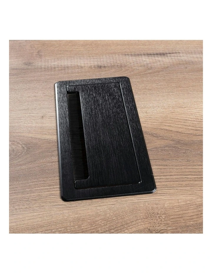 LARKIN Executive Desk with Right Return 2.4M - Warm Oak & Black image 6