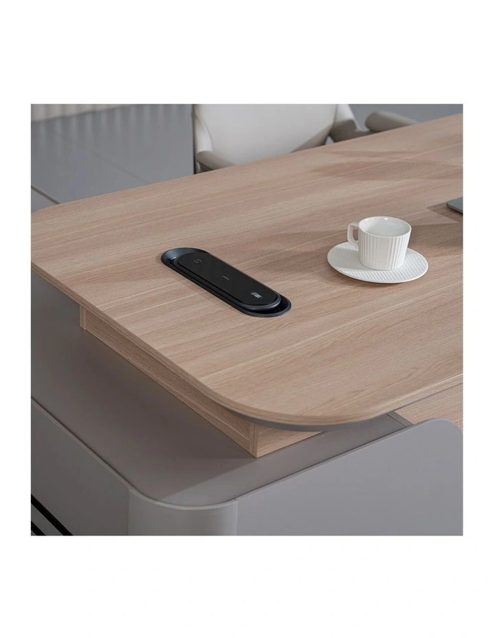 WESLEY Executive Desk Left Return 180cm - Oak image 2