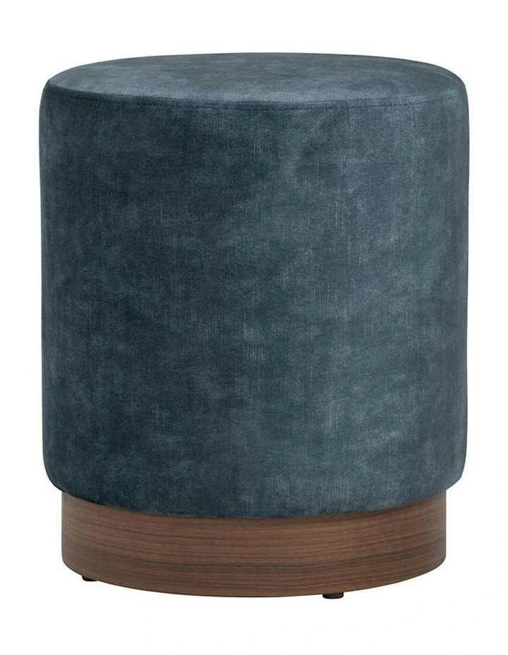 AURA Ottoman 37.5cm - Sapphire & Walnut image 1