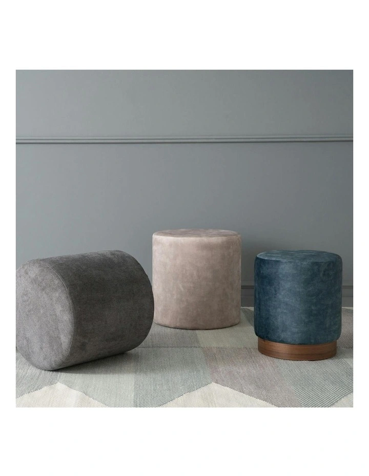 AURA Ottoman 37.5cm - Sapphire & Walnut image 3