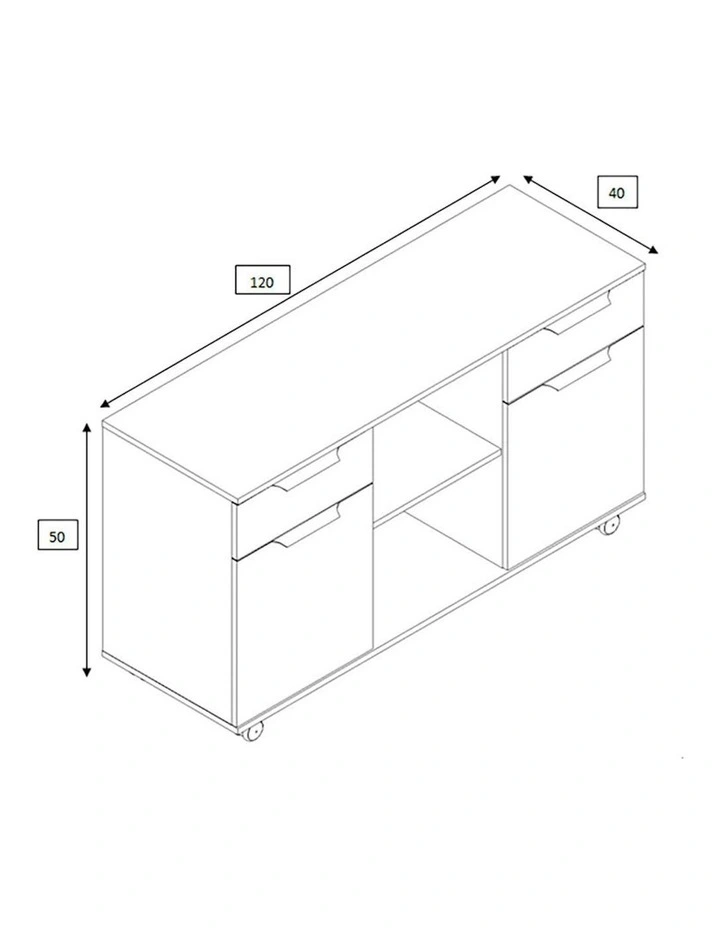 AFTAN Credenza 120cm - Warm Oak & Black image 7