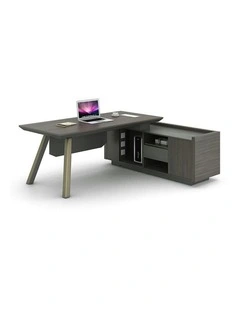 KAISON Executive Desk with Reversible Return 2M - Brown Grey