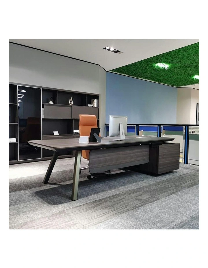 KAISON Executive Desk with Reversible Return 2M - Brown Grey image 2