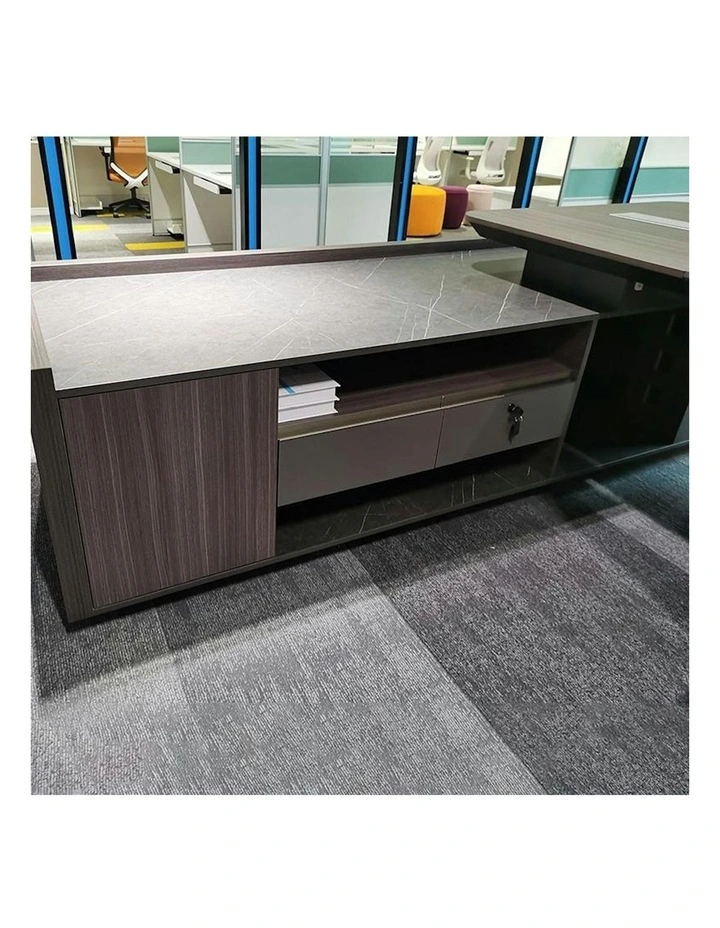KAISON Executive Desk with Reversible Return 2M - Brown Grey image 4