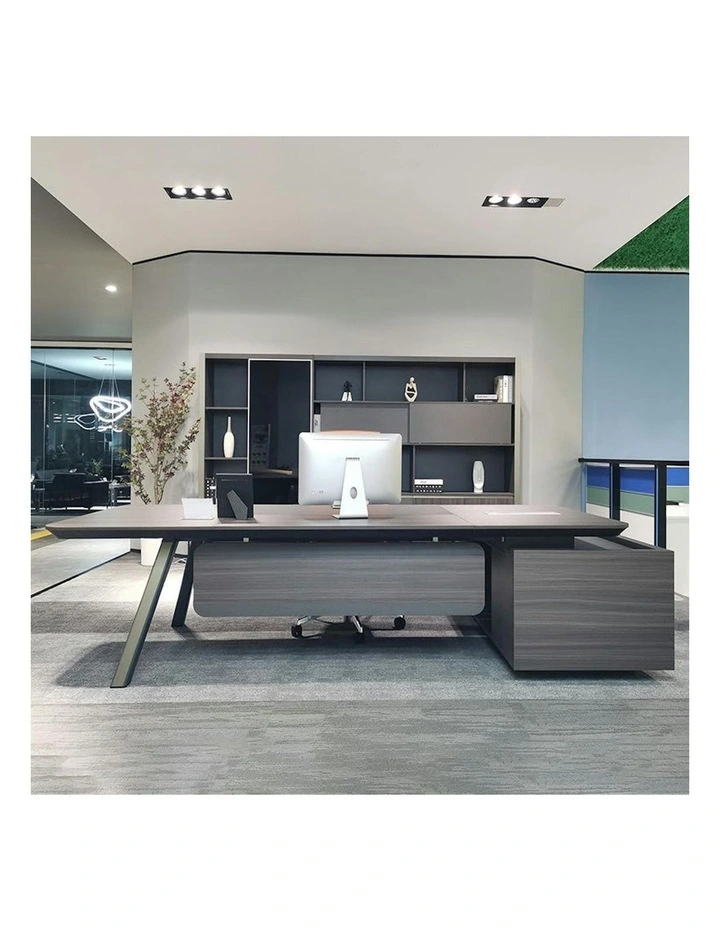 KAISON Executive Desk with Reversible Return 2M - Brown Grey image 7