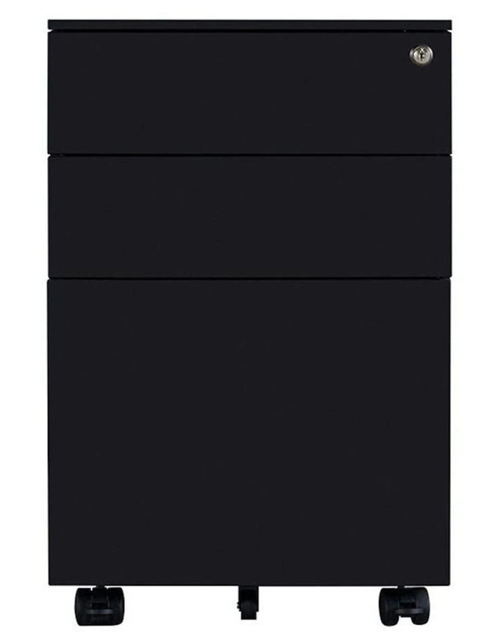 MARLO 3 Drawer Mobile Pedestal Cabinet - Black image 3