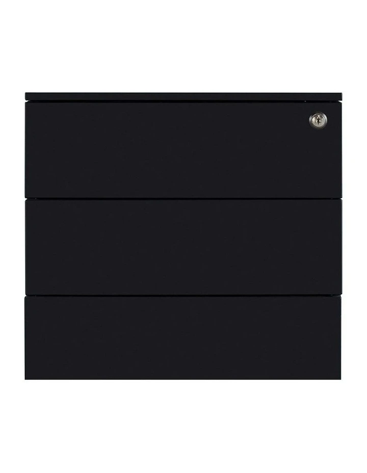 MARLO 3 Drawer Mobile Pedestal Cabinet - Black image 4
