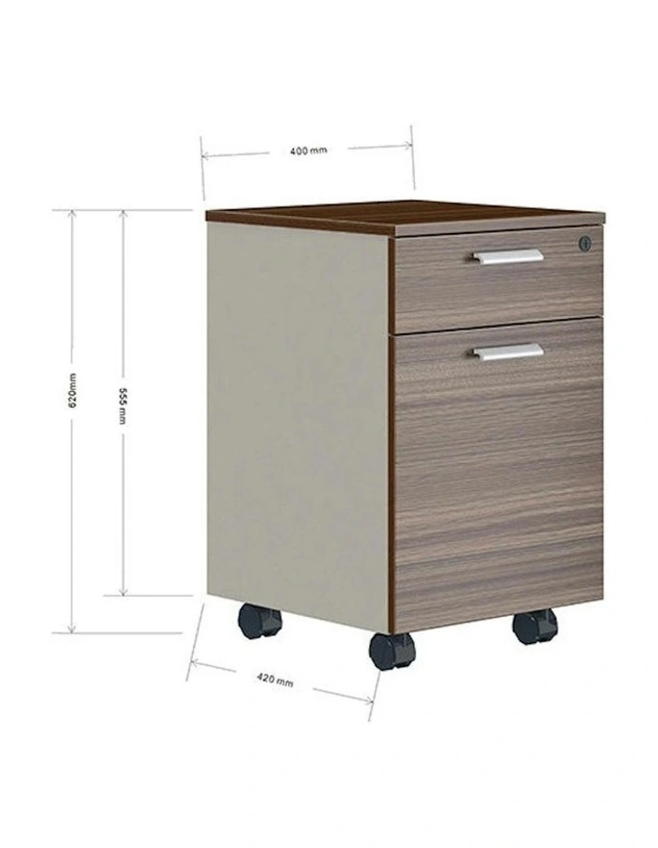 ANDERS Mobile Drawer Cabinet 40cm - Hazelnut & Beige image 2