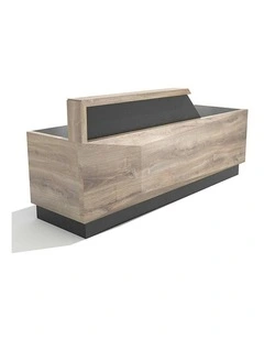 CONROY 2.4M Reception Desk Right Panel - Warm Oak & Black