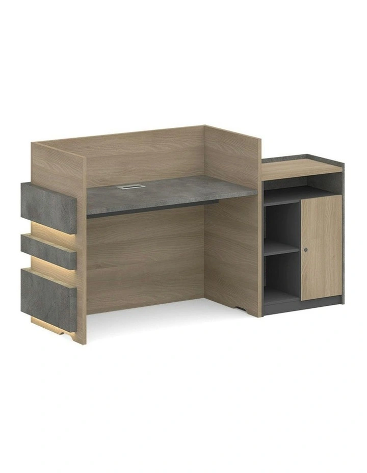 KERAN  Reception Desk 1.8M Left Panel - Acacia & Carbon Grey Colour image 3