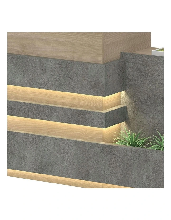 KERAN  Reception Desk 1.8M Left Panel - Acacia & Carbon Grey Colour image 4