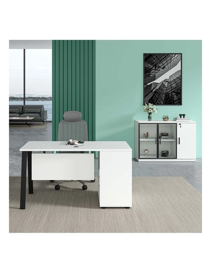 ASPEN Single Workstation 160cm - Reversible - White & Black image 5