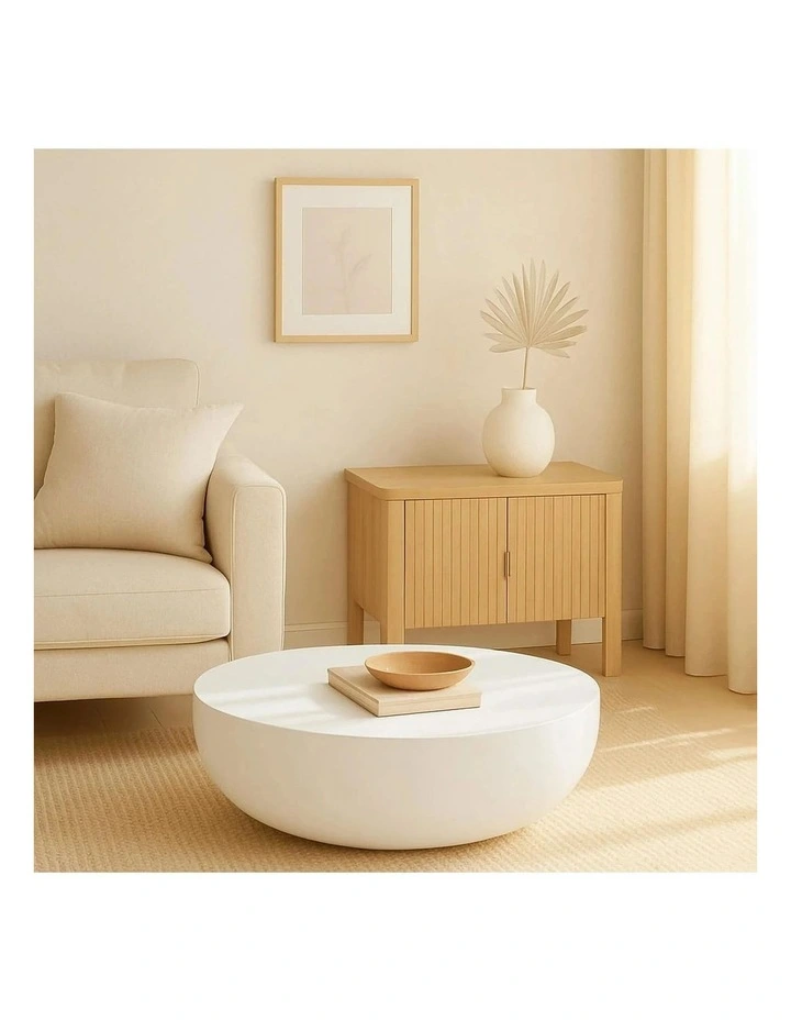ROCCO Indoor & Outdoor Coffee Table 100cm - White Concrete image 2