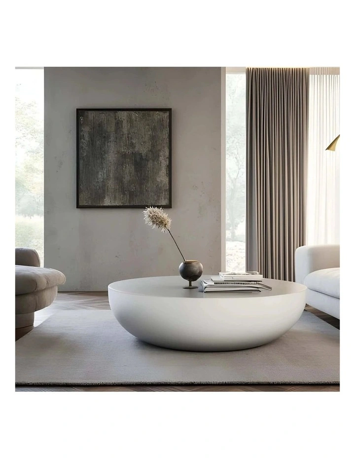 ROCCO Indoor & Outdoor Coffee Table 100cm - White Concrete image 3