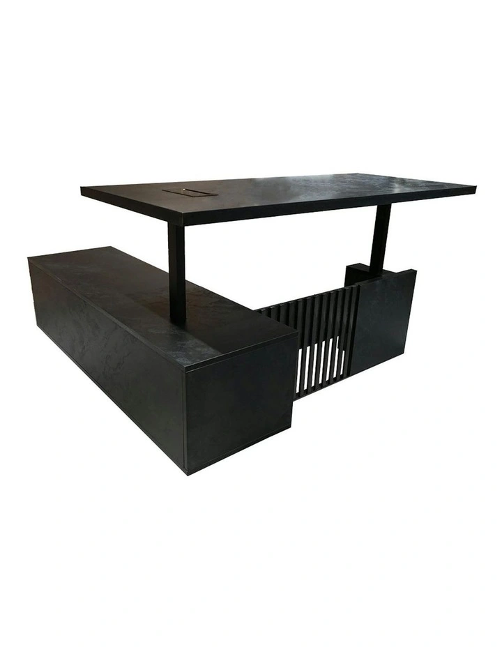 DAXTON Executive Desk with Right Return with Lift 200cm - Black image 1